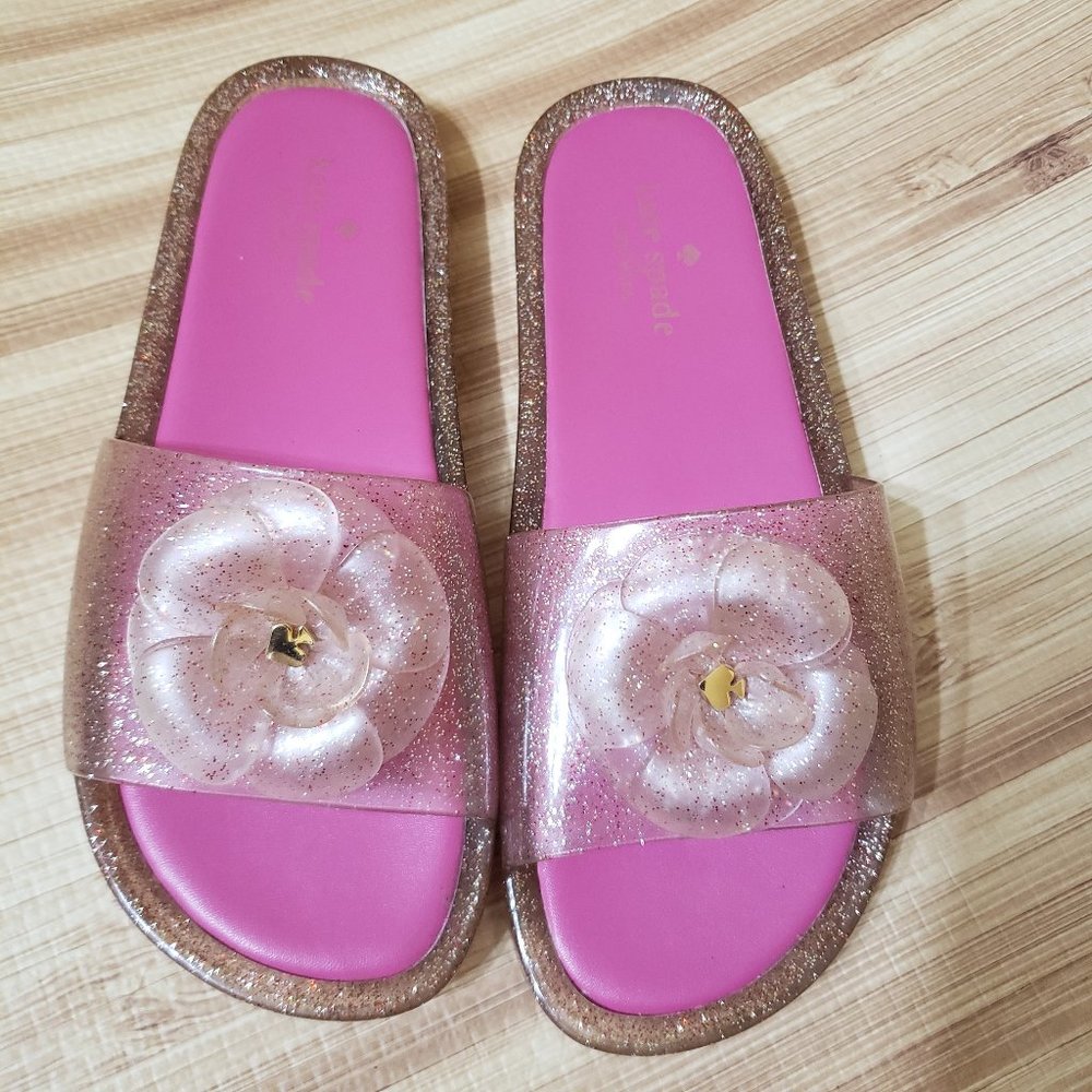 Kate Spade Splash Pink Glitter Jelly Sandals Spring 9